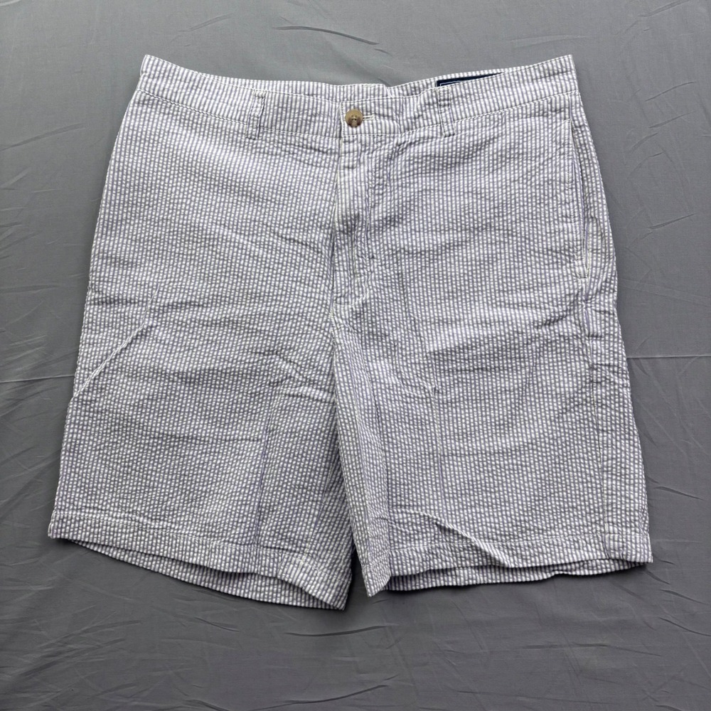 Vineyard Vines Mens 34 Club‎ Short Seersucker Striped Purple White Cotton Beach